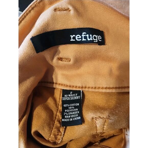 REFUGE SUPER SKINNY HI-WAIST WOMENS Mustard DENIM JEANS Size 2 XS Button Sailor - Picture 5 of 5